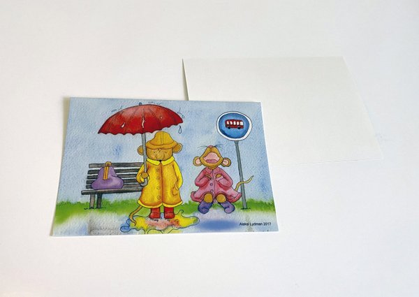 Sadesää -postikortti