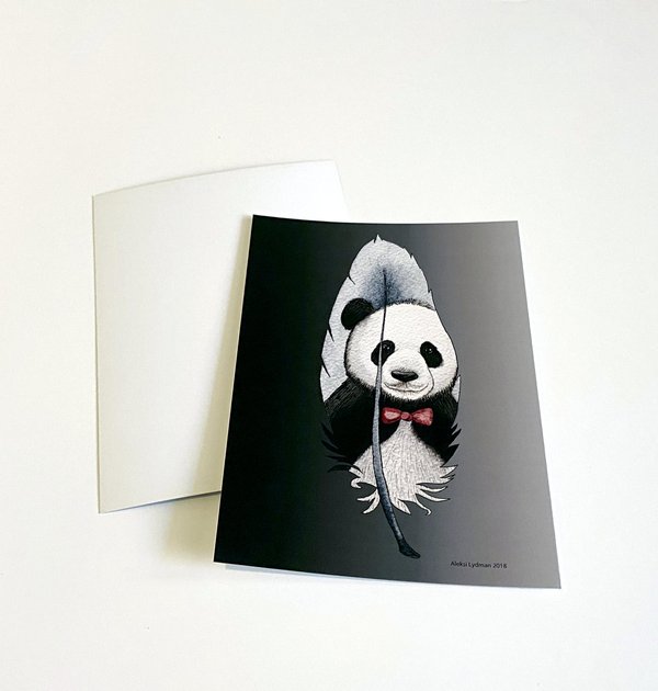 Pandan sulka -postikortti