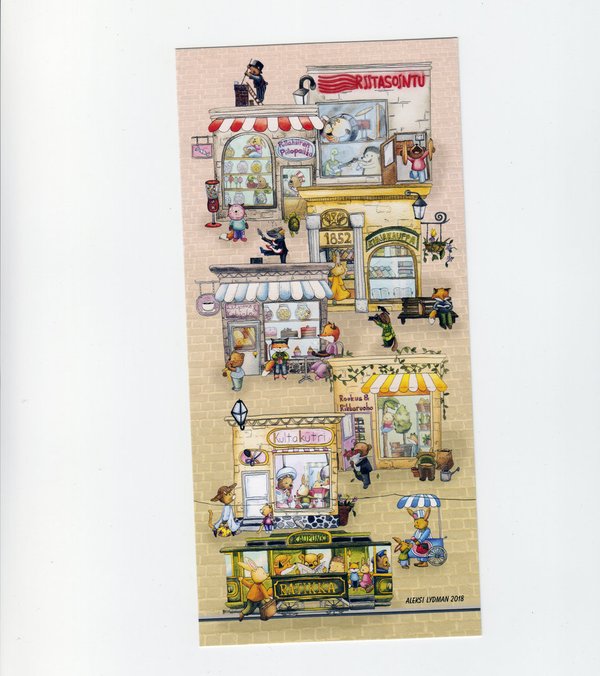 Pieni kaupunki -postikortti / panorama