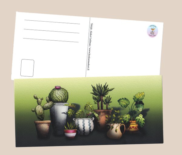 Viherkasvit  -postikortti