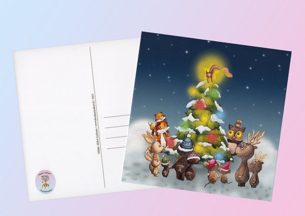Metsänväen Joulukuusi  -postikortti