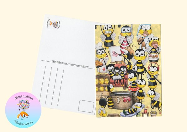 Mehiläiset -postikortti