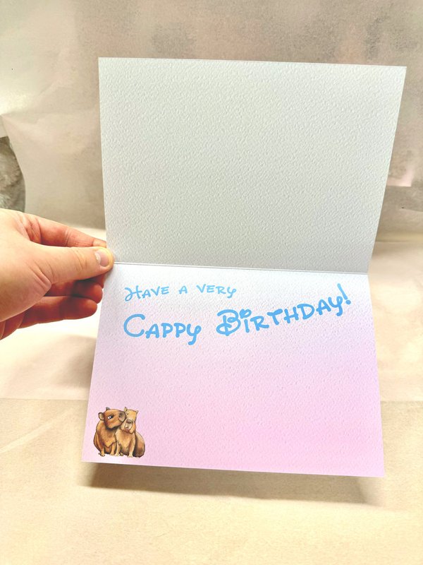 Cappy Birthday! Postikortti / 2-osainen / A5 / kirjekuori / Capybara